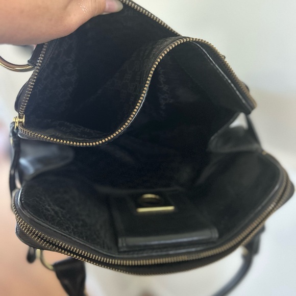 Banana Republic Leather Zip Top Satchel Quality Brass Hardware Purse Handbag - Picture 10 of 11